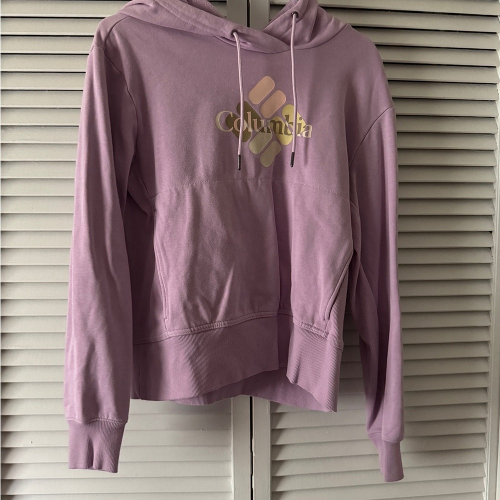 Columbia Purple Boxy Long Sleeve Hoodie